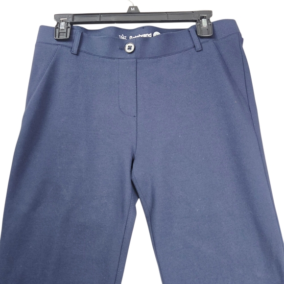 Betabrand Medium Classic Dress Yoga Navy Blue Pull-On Pants Faux Pockets - Picture 3 of 13